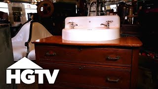 Save money and create vintage style: turn an old dresser into a vanity.