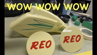 REO Trikeabout build part 12, Pinstriping and lettering
