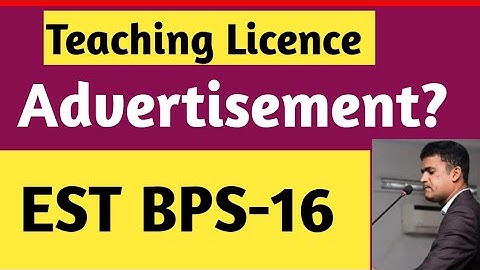 Teaching License Advertisement? EST BPS-16 