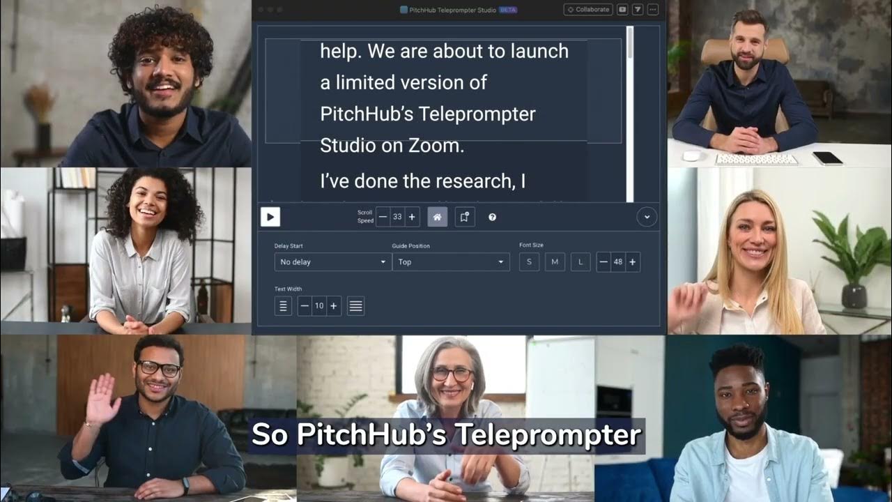 PitchHub Teleprompter On Zoom YouTube