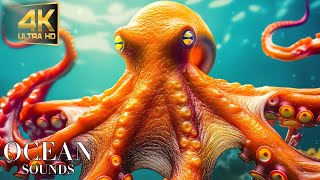 Ocean bottom 4k (ULTRA HD) | Beautiful fish and coral with relaxing ocean sounds - Piano music