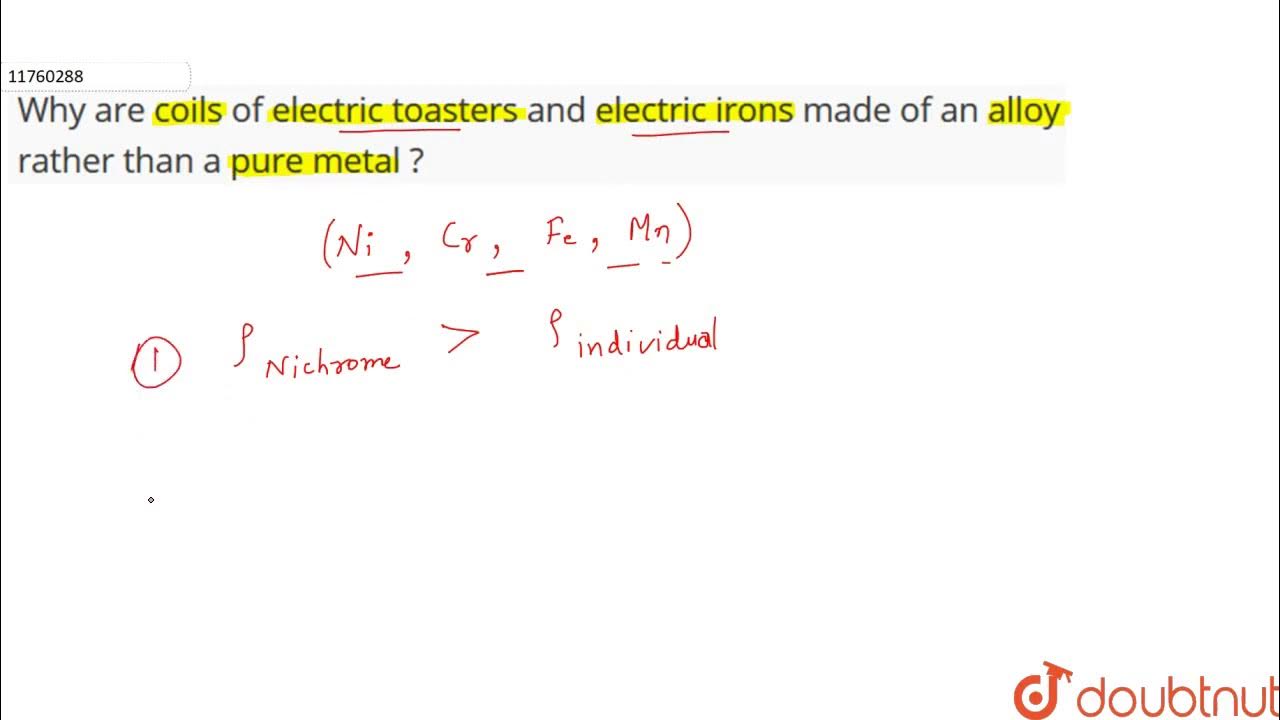 Why are coils of electric toasters and electric irons made of an alloy