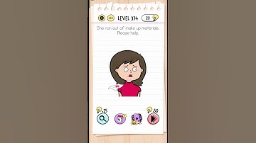 Brain Out Level 374 Challenge!" #relaxingart | She ran out of makeup materials, please help.