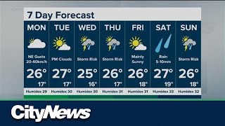 Seasonal temperatures next week with mid-week storms
