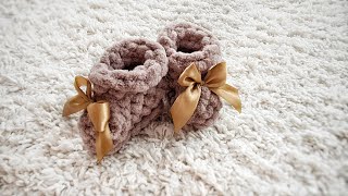 картинка: #МК Пинетки из Alize Puffy | Booties from Alize Puffy