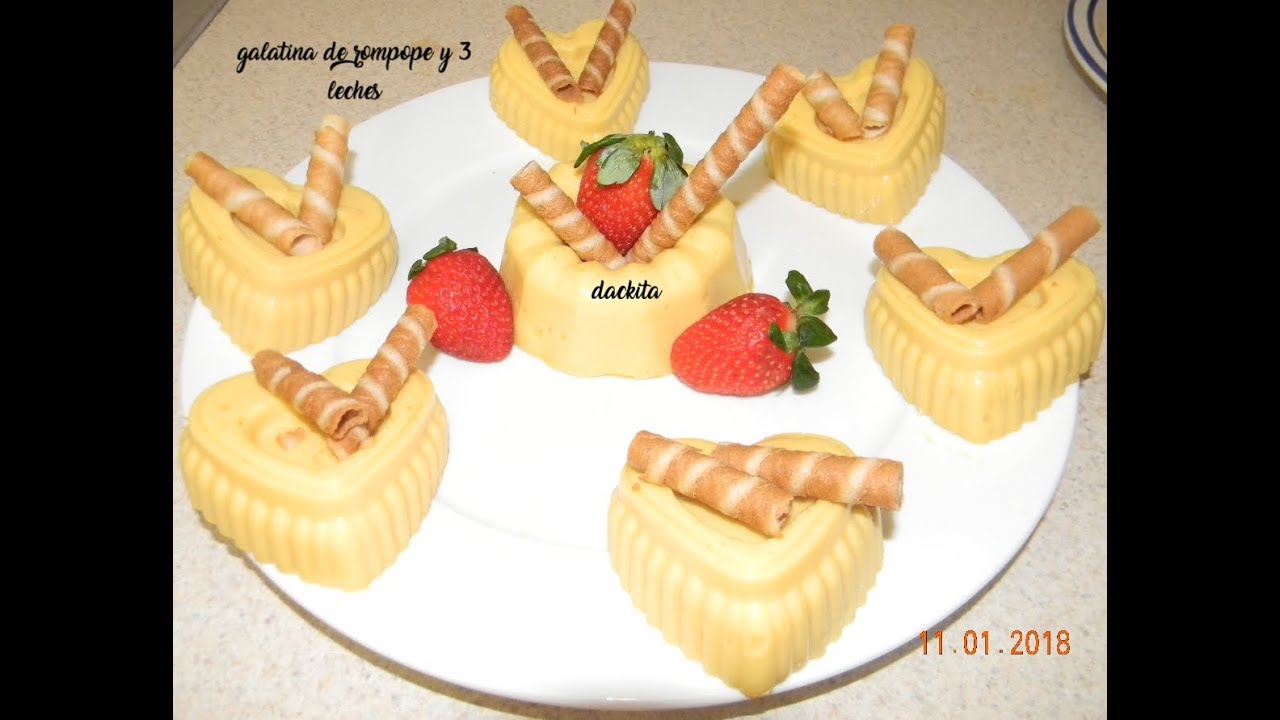 gelatina de rompope y 3 leches YouTube