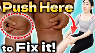 [-1 Inch in 15 Mins!] Push here with Oil to Drain Knee Lymph Nodes and Lose Upper Knee Fat &amp; Pain