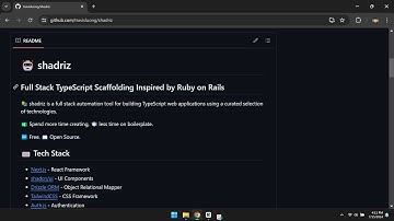 shadriz Full Stack TypeScript Automation Inspired by Ruby on Rails - Next.js, shadcn/ui, Drizzle ORM