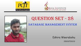 Question Set 28 | Database Management System | Java Institute