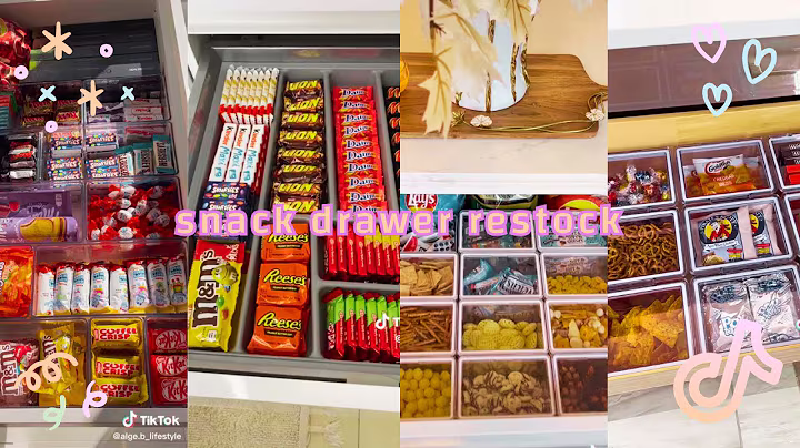 Snack drawer restock || organizing and restocking ASMR || Tiktok compilation 🍬🍭🍫