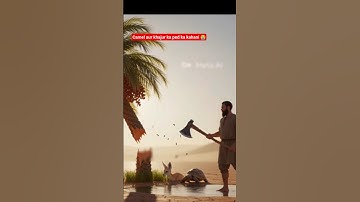 The camel saves the date palm tree from drying up by seeing water 😭 #ai​ #tree​ #plants​ #water​