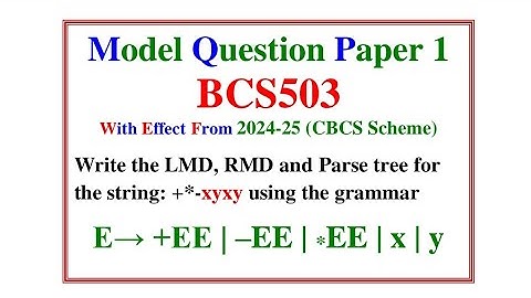 LMD, RMD and parse tree