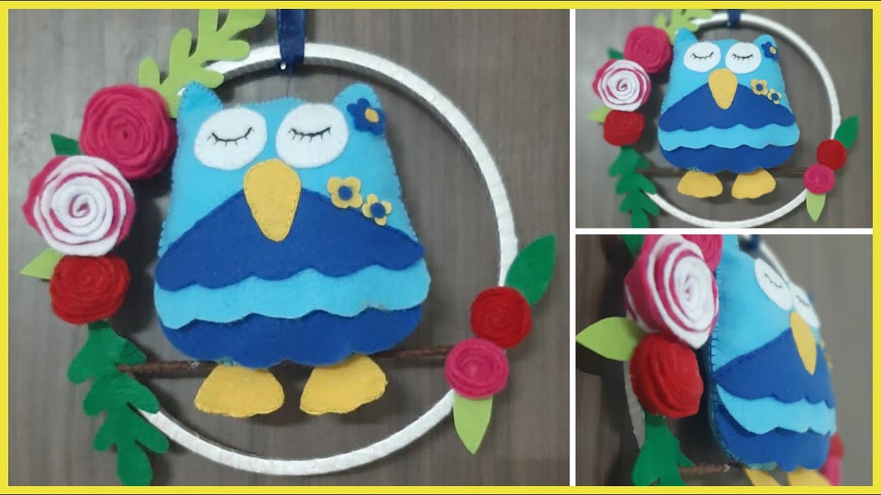 DIY Felt Wall Decor Easy home made Kids Room Decor Felt Owl YouTube