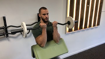 EZ Bar Scott Curl, supinated, close grip