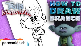 How to Draw BRANCH | TROLLS WORLD TOUR | Draw #withme