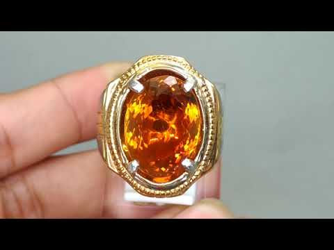 Batu Cincin Akik Yakut Emas Golden Yellow safir Kuning Besar Asli (Kode 1316). 