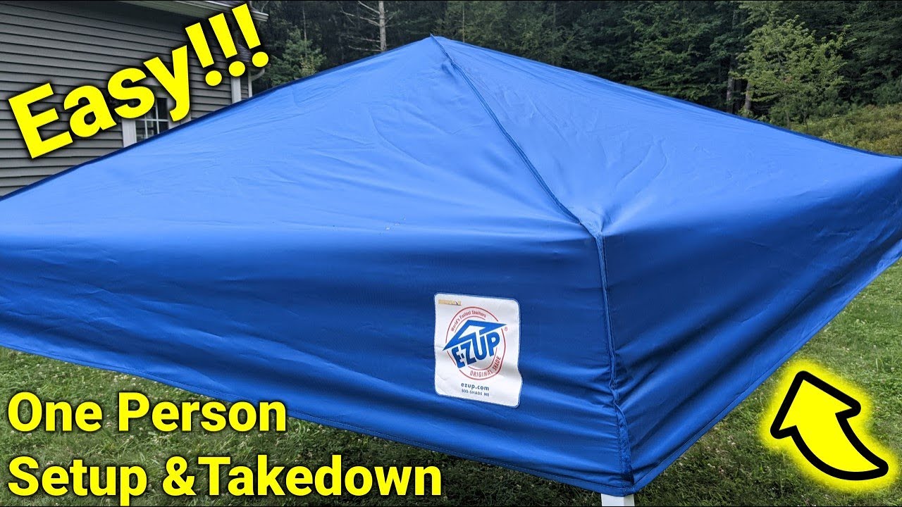 ▻ E-Z UP Canopy One Person Setup and Takedown Highlights - YouTube