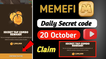 Memefi coin daily combo 20 October | memefi coin daily secret code today | daily combo memefi today