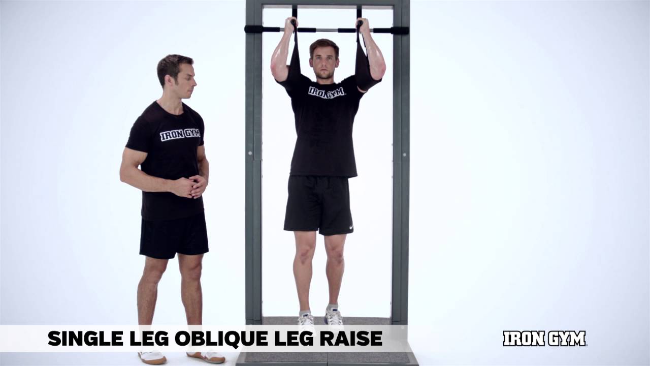 Single Leg Oblique Leg Raise - IRON GYM® Training Academy - YouTube