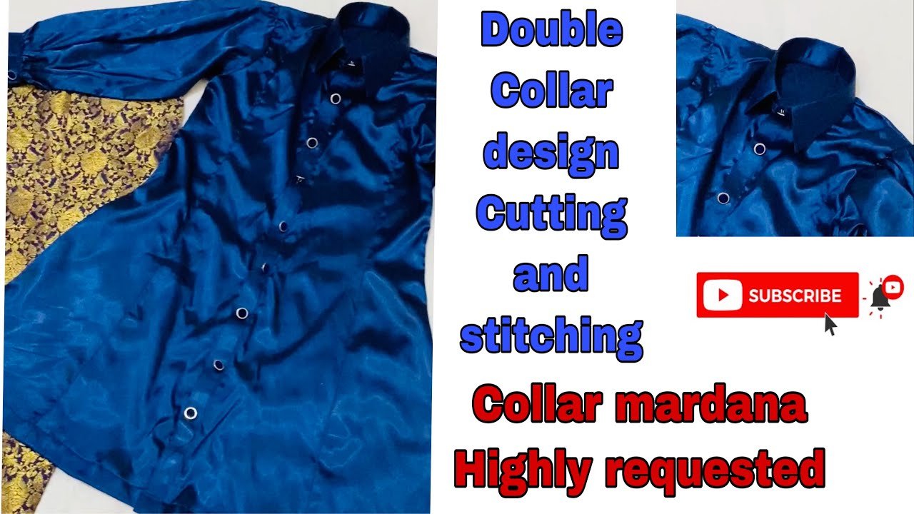 How to cut and stitch double collar 2020( COLLAR MARDANA) YouTube