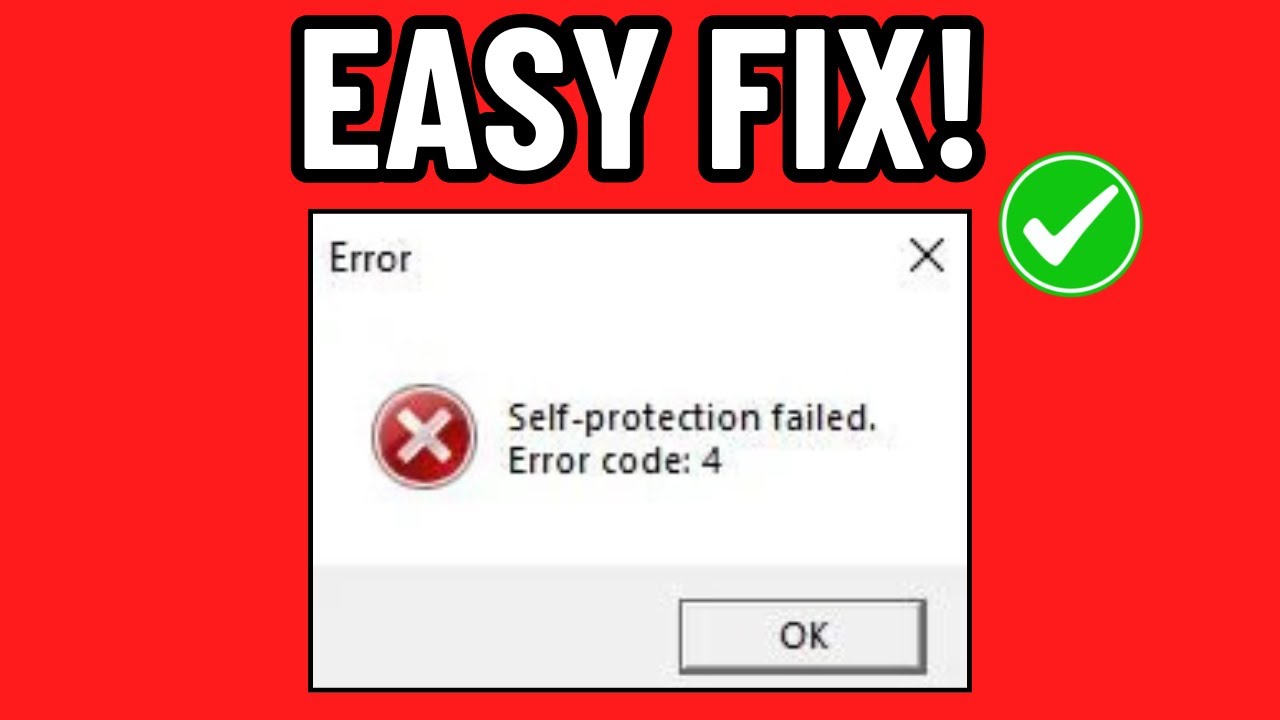 HOW TO FIX SELF PROTECTION FAILED ERROR CODE 4 (EASY FIX) 2026!