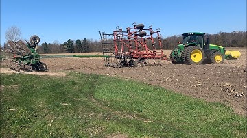 John Deere 8245R and Case IH 5800 Field Cultivator. Go Time!