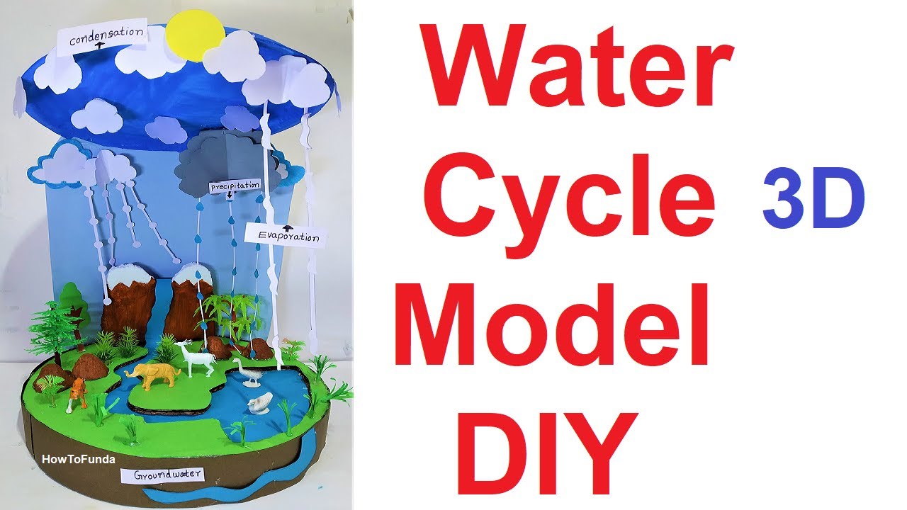 Water Cycle Model 3d Making For Science Fair Project Diy At Home