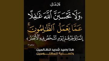 القارئ نايف الفيصل _ ولا تحسبن الله غافلا عما يعمل...
