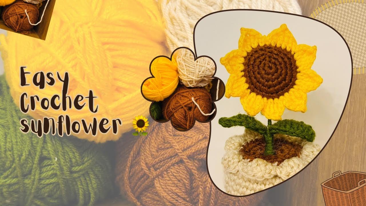 Beginner friendly Easy sunflower crochet 🧶🌻#diy #trending #viral # ...
