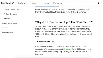 Robinhood TAX FORMS how to access?