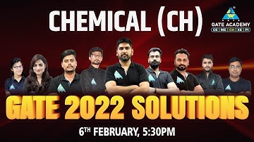 GATE 2022 Exam Paper Solutions | Chemical Engineering