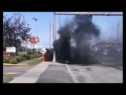 Scooter burns on Great Northern Road sidewalk