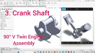Solidworks 90° V Twin Engine Assembly || Part 3 -  Crank Shaft