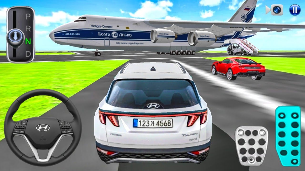 New White Hyundai Tucson SUV Car in City Airport - 3d driving class Android games - Car Game #game