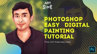 How to Digital Paint Portrait With Basics - My Painting Process Simple Steps Using Photoshop cc
