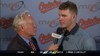 Dylan Bundy with Gary Thorne after loss to Twins