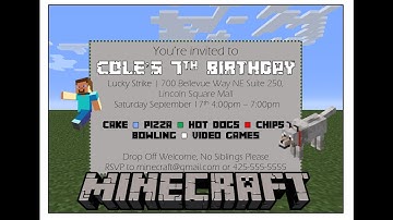 Make your own Minecraft Birthday Invitation with MS Word
