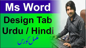 MS word design tab in Urdu / Hindi