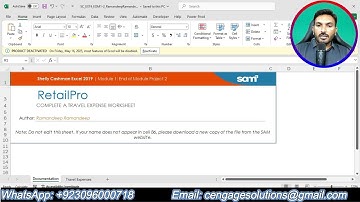 Shelly Cashman Excel 2019 Module 1 End of Module Project 2 | RetailPro Sam Project