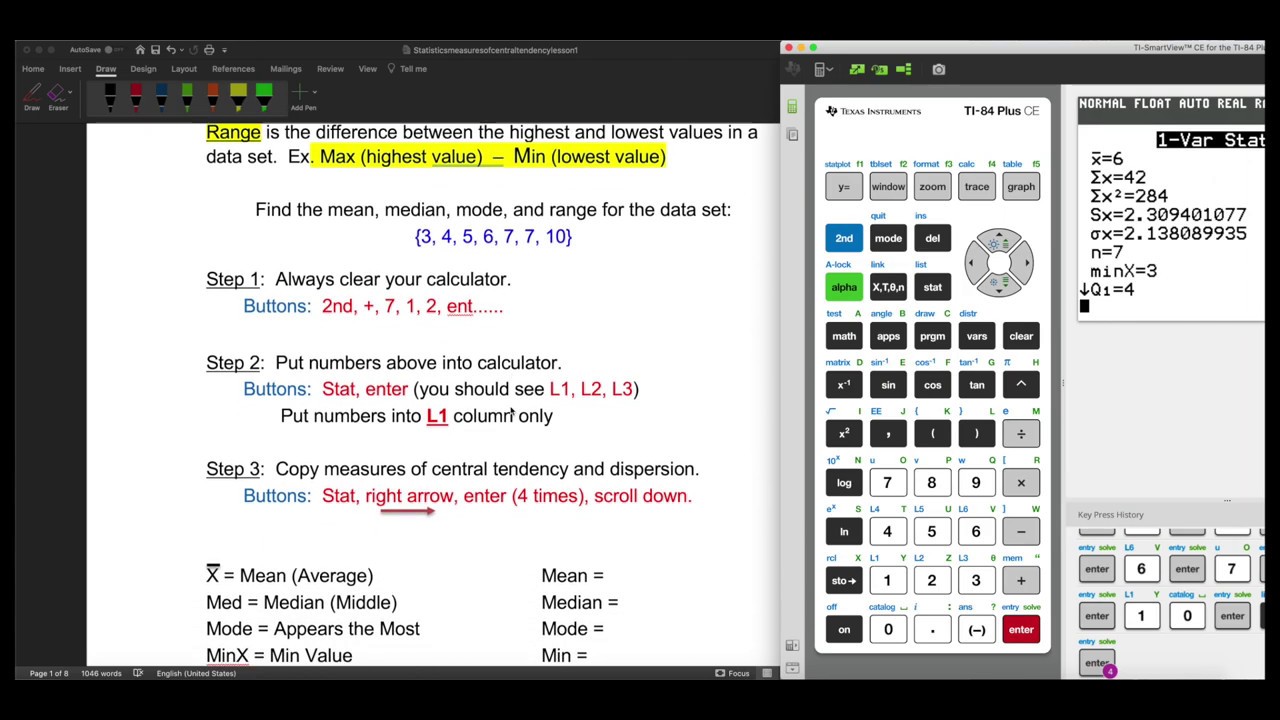Statistics How To Find Mean Median Mode And Range With The TI 84 Statistics How To Find Mean Median Mode And Range With The TI 84