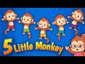 5 Little Monkeys | Fun Counting Song for Kids | Little Buddy Kids