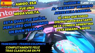 Information FRANCO COLAPINTO Team Radio | After Qualifying P9 at the 2026 Spanish GP News