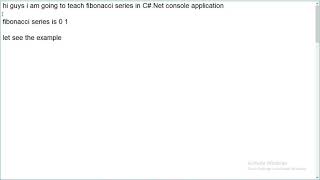 C# Console fibonacci series #28