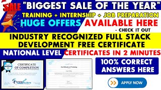 Biggest Sale Offers | National Level Free Certificate, Training Internships, and Job Preparations