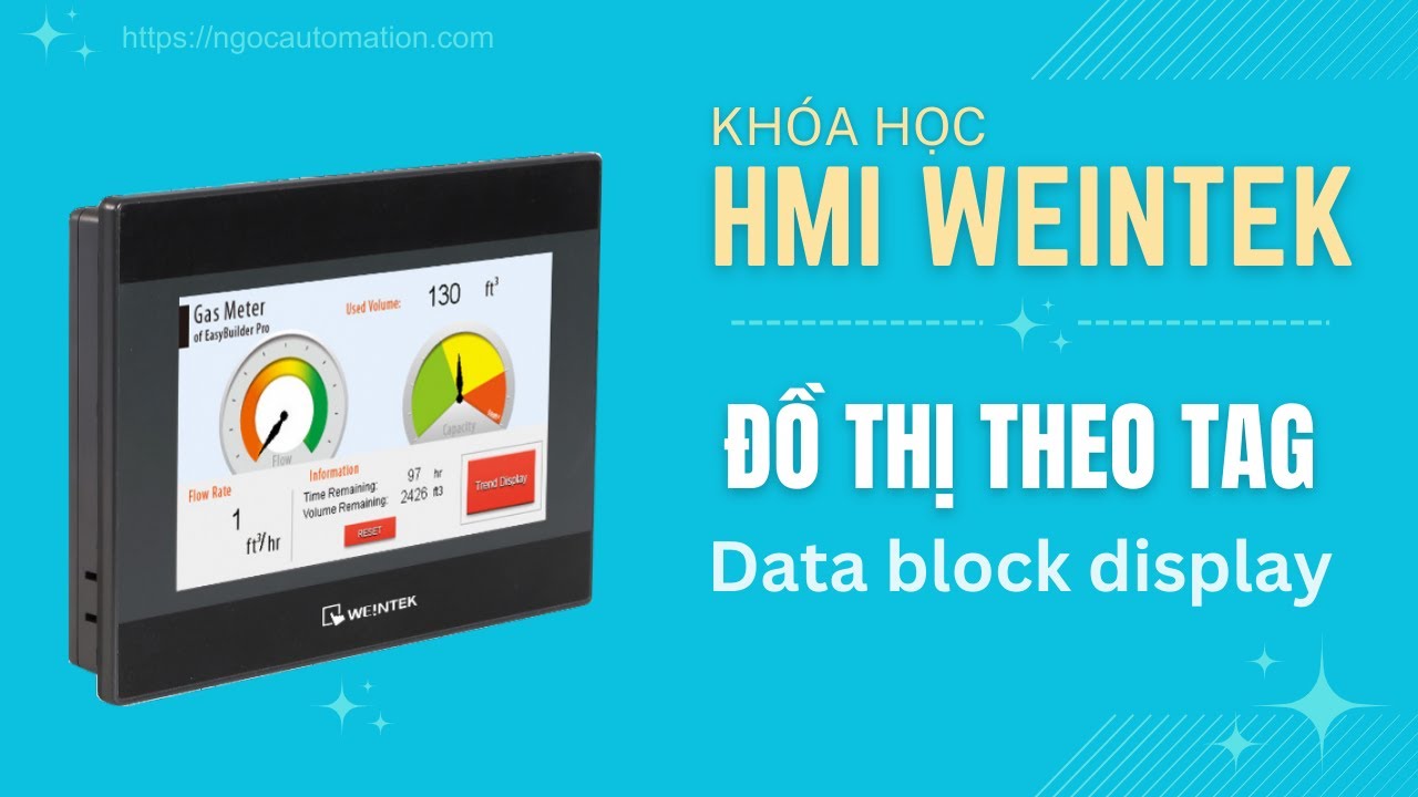 HMI Weintek bài 16 - Data block display - YouTube