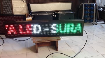 Running text outdoor mix warna merah-putih-hijau