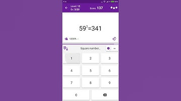 Math Tricks - Training mode - square numbers between 50 and 59 - level 012 (Number Keyboard)
