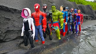 AVENGERS ACTION FIGURE, SPIDER-MAN MILES, HULK, CAPTAIN AMERICA, THOR, GWEN #48