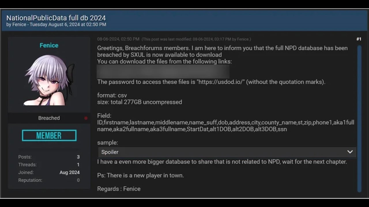 Massive Data Breach  2.7 Billion Records! August-2024