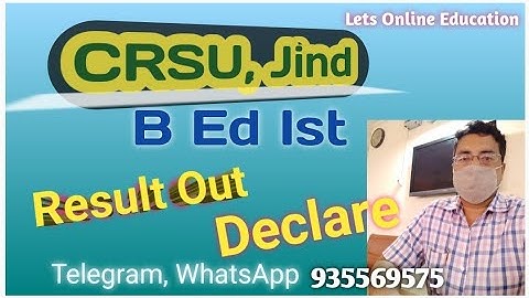 CRSU Jind B Ed Result Declare/Out